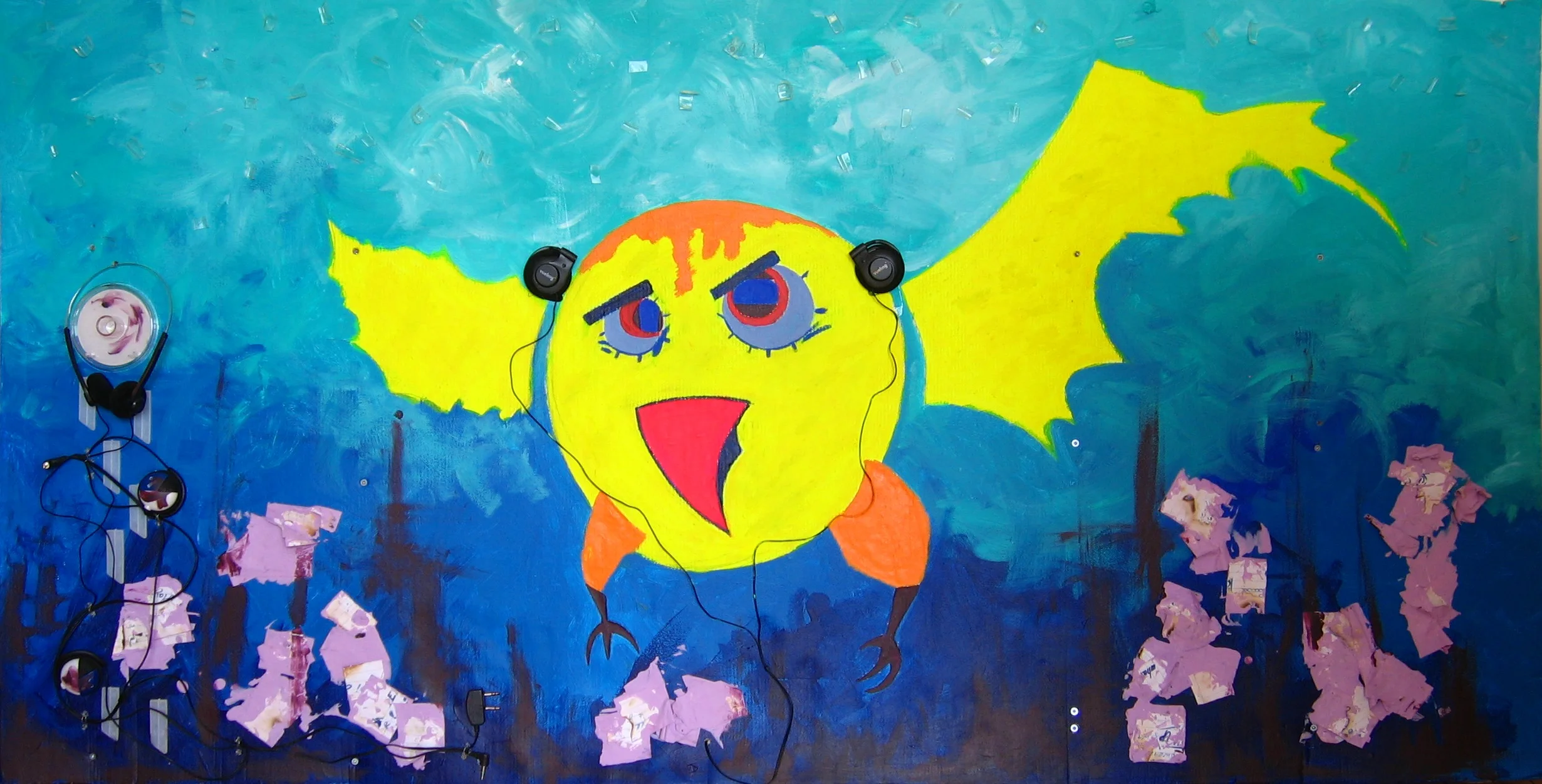 The Sound of Bird 2008 Mixed media on canvas 158 x 82cm