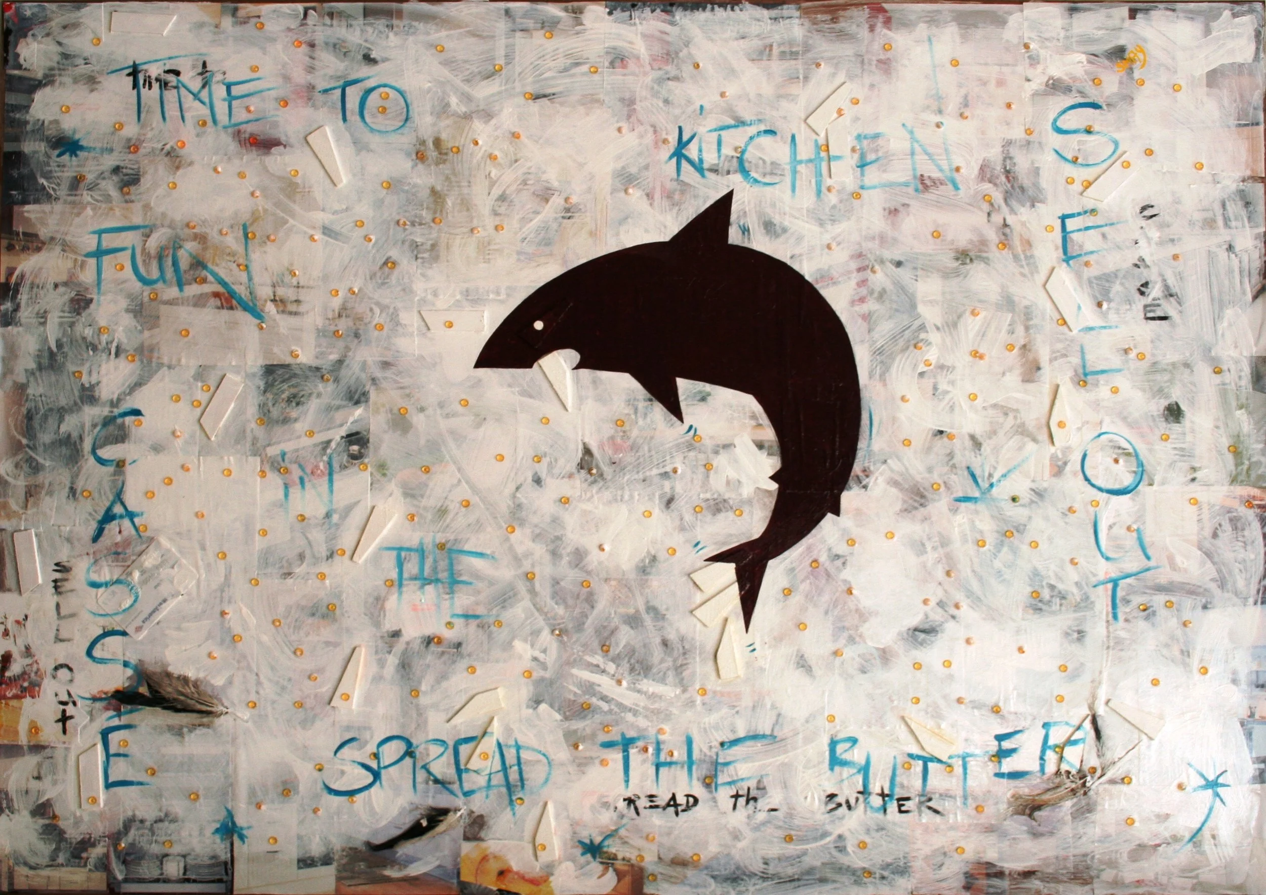 Time to Spread the Butter 2008 Mixed media on wood 123 x 85cm