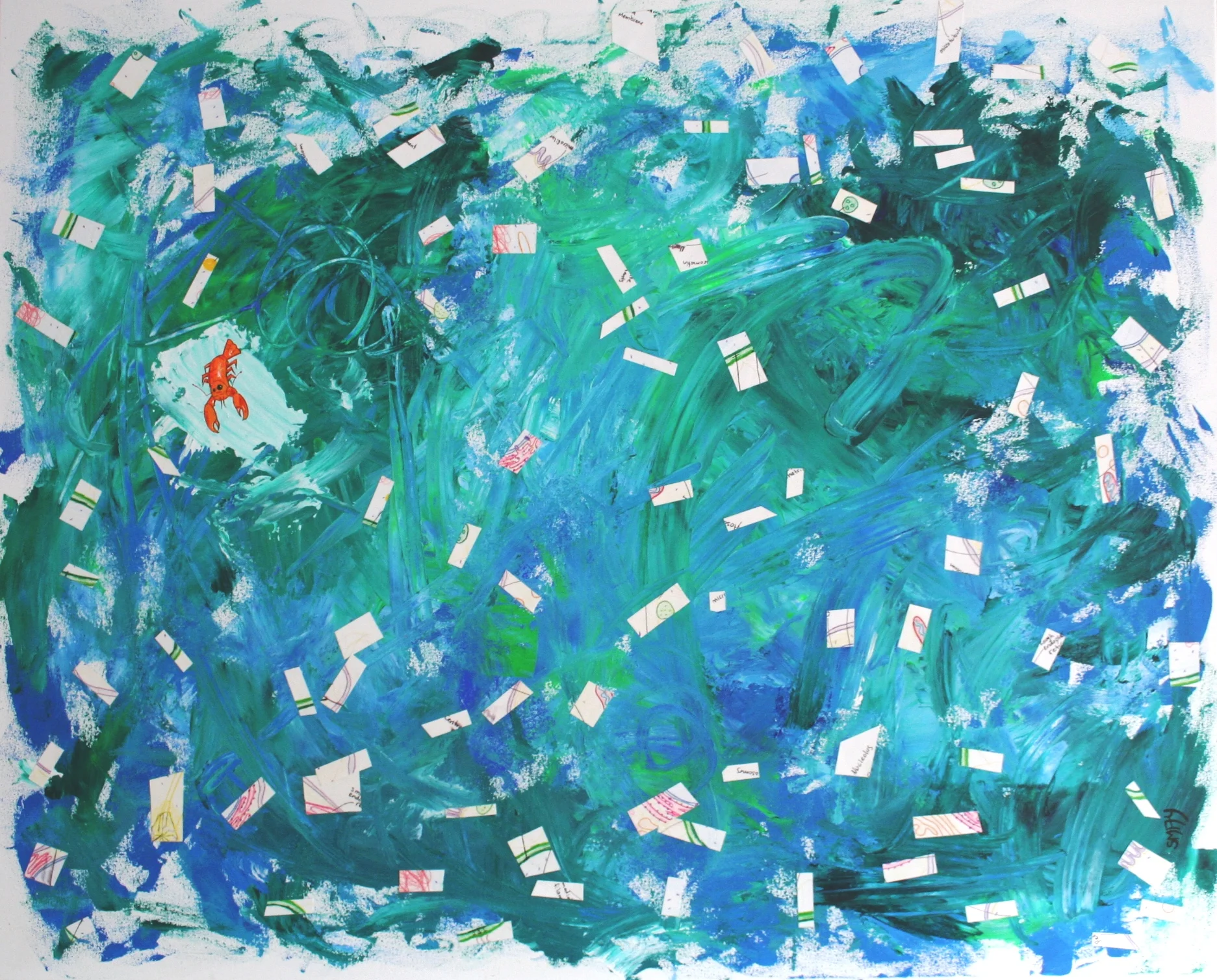 Under the microscope 2009 Mixed media on canvas 102 x 82cm