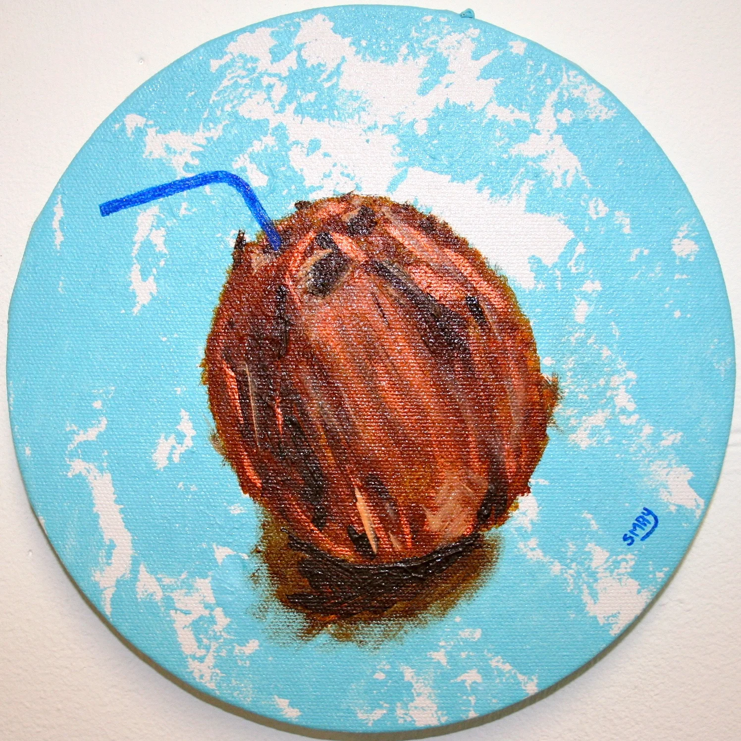 Enlighten me 2012 Acrylics on canvas 20cm diameter