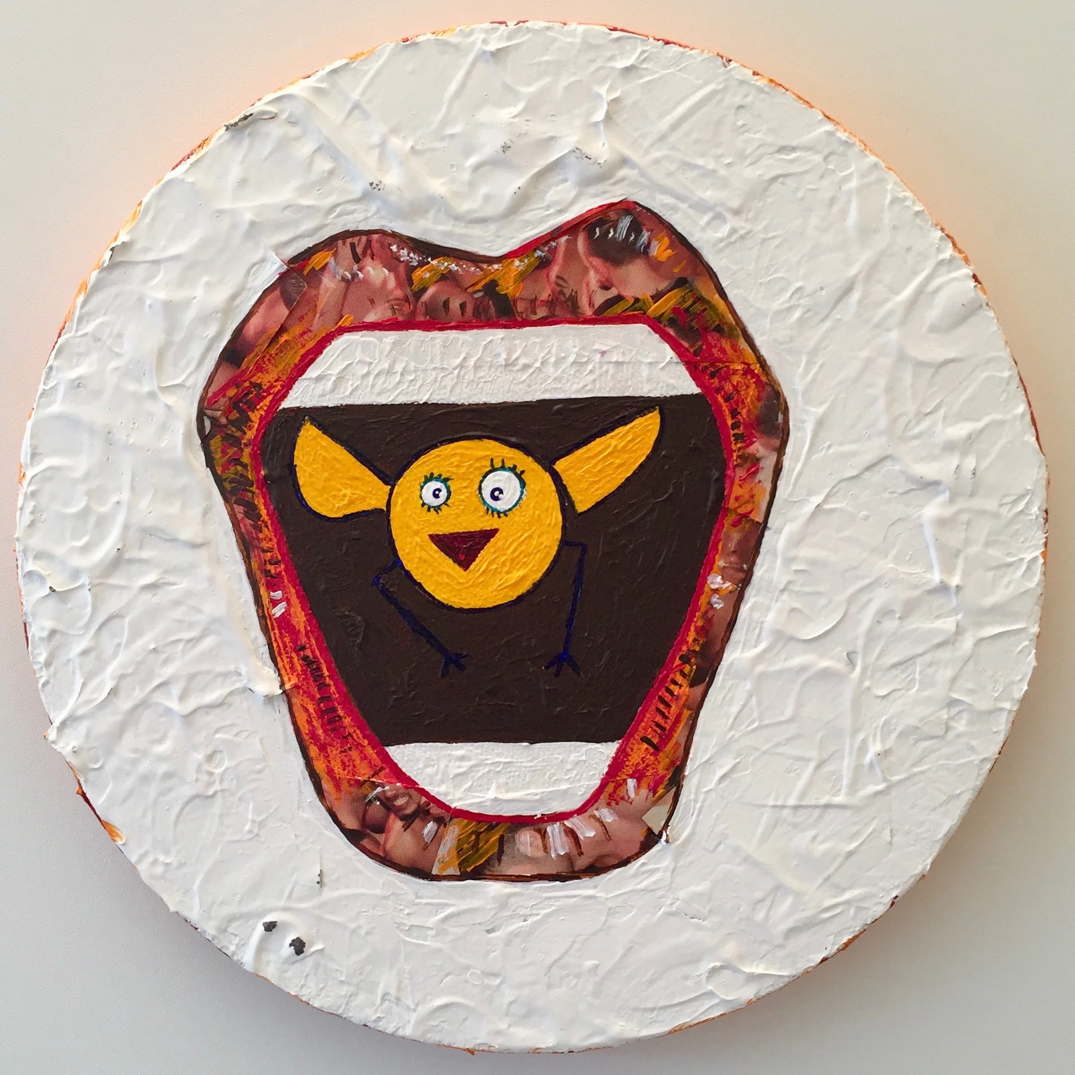 Tastes like chicken 2013 Mixed media on canvas 20cm diameter
