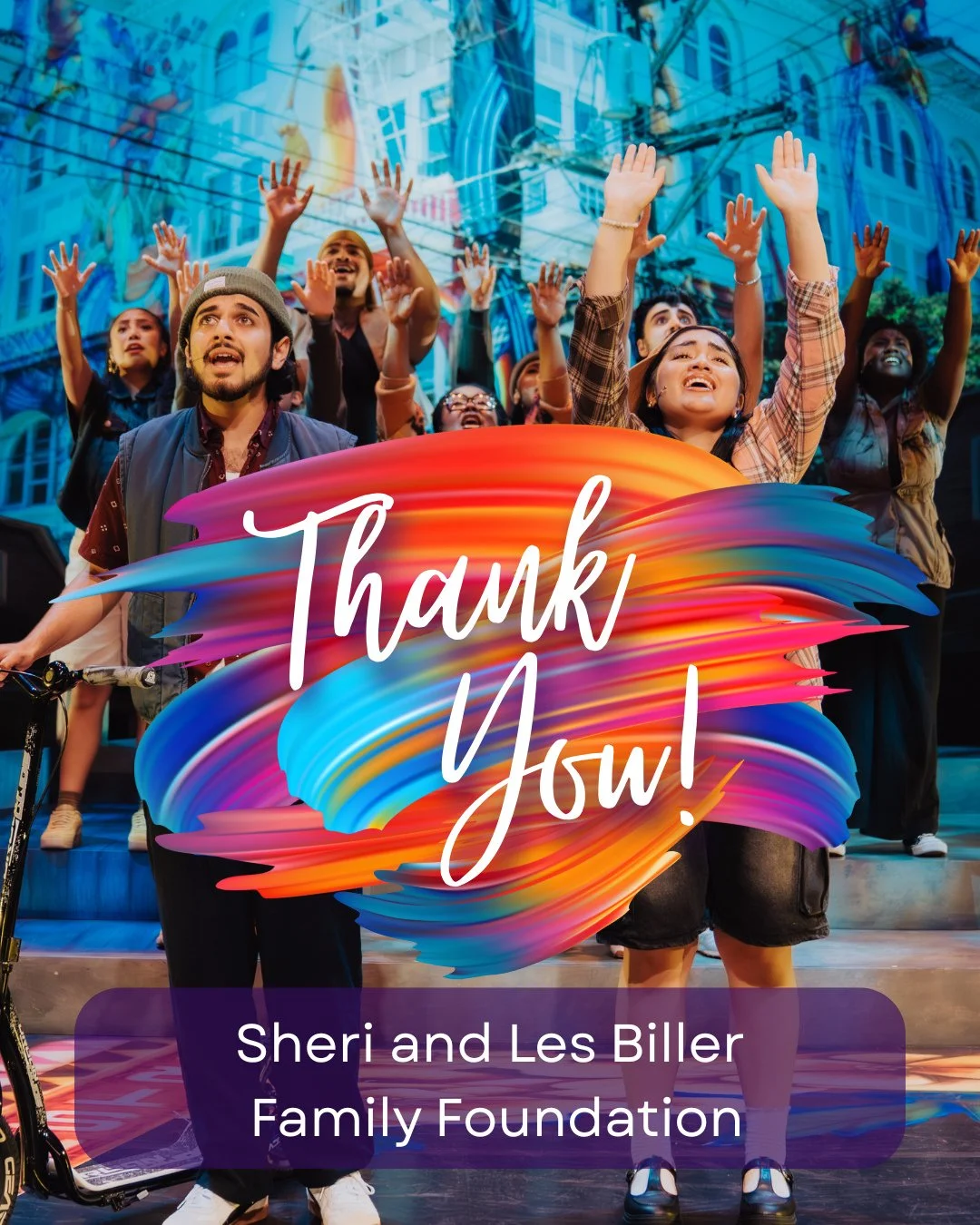 We are honored to receive The Sheri and Les Biller Family Foundation Social Impact Theatre Grant for the second year in a row. ⁠
⁠
This year we received it for our current production of The Day the Sky Turned Orange and next year we have been awarded