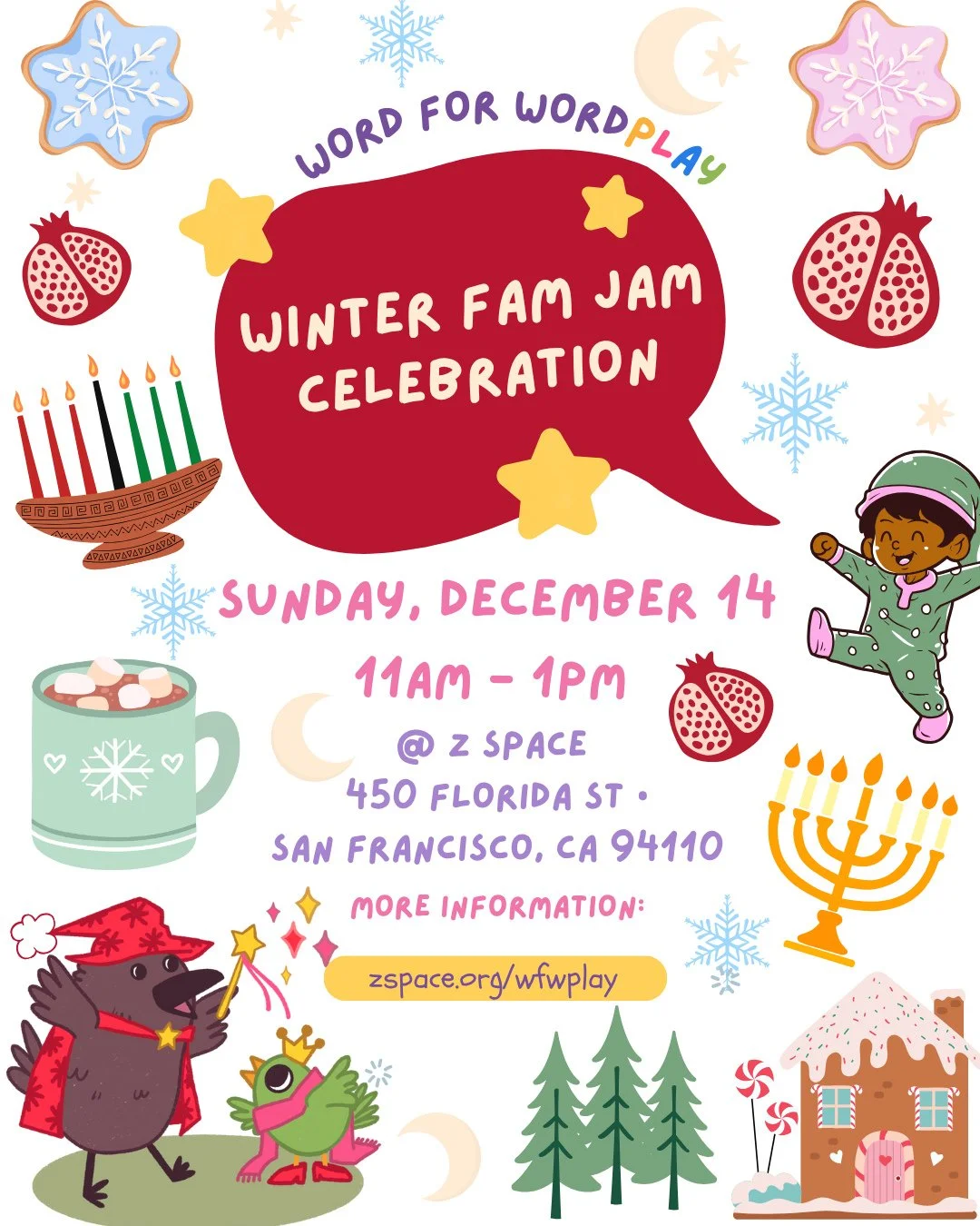 Join us for a playful, creative, all-ages holiday celebration. Explore hands-on art stations, decorate cookies, make paper snowballs and snowflakes, build with Legos, and enjoy festive music and movement on the Steindler Stage. This is a relaxed, com