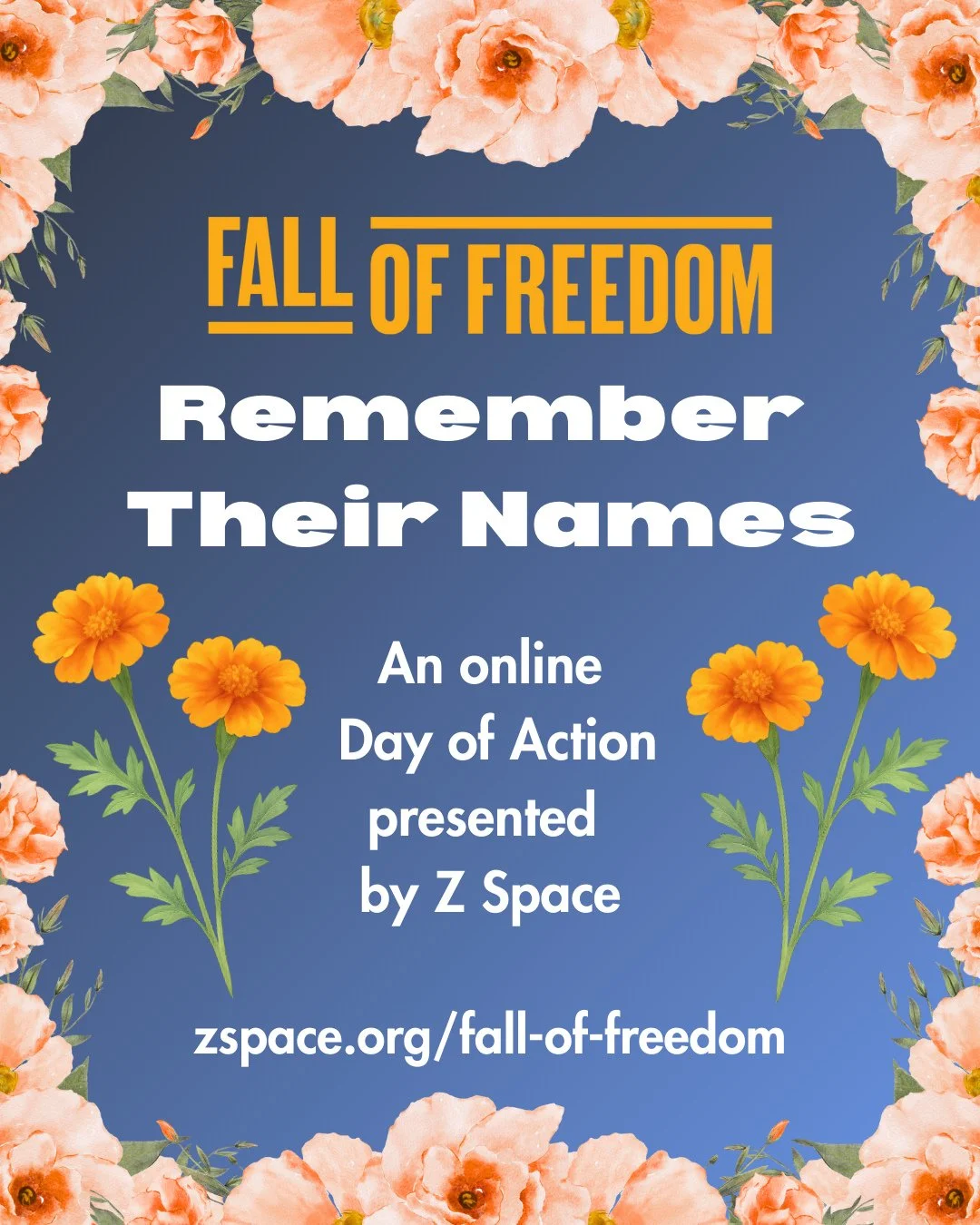 Z Space is proud to participate in @falloffreedom, a nationwide wave of creative resistance against rising authoritarianism November 21-22.⁠
⁠
Join us for an online day of action as we uplift immigrant stories, remember those who have died in ICE det