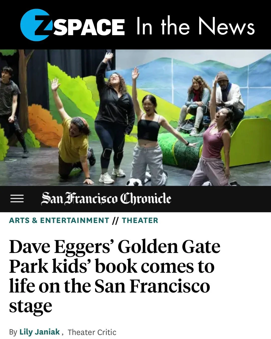 The first press coverage for The Eyes &amp; the Impossible just dropped in @sfchronicle!⁠
⁠
&ldquo;[Word for WordPLAY&rsquo;s] inaugural show &mdash; the first six chapters of Dave Eggers&rsquo; &ldquo;The Eyes &amp; the Impossible&rdquo; &mdash; sho