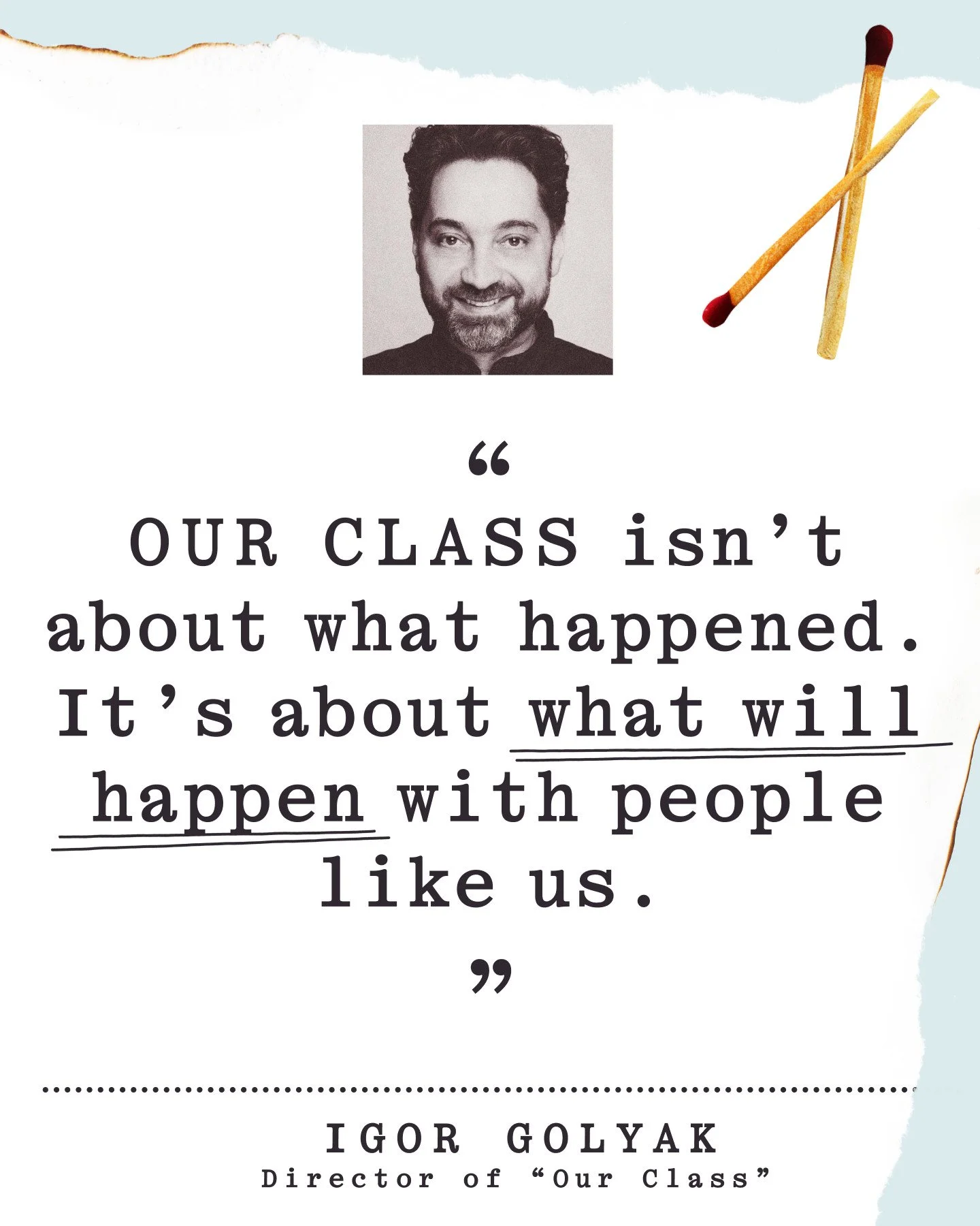 Two weeks until Our Class begins at Z Space! Director Igor Golyak reflects on his award-winning production, coming to San Francisco for the very first time.⁠
⁠
Inspired by real life events surrounding a 1941 pogrom in a small Polish village, this sho