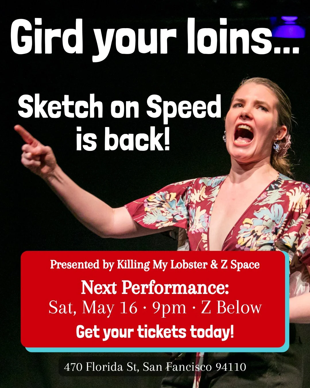 Killing My Lobster&rsquo;s audience-favorite Sketch on Speed returns Saturday, May 16 at 9pm in Z Below and tickets are on sale now!⁠
⁠
Over the course of 12 hours, KML writers and actors will produce an entire show&mdash;potentially blending sketch 