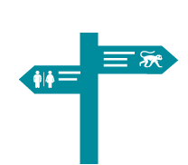 Add larger, more visible signage for important locations