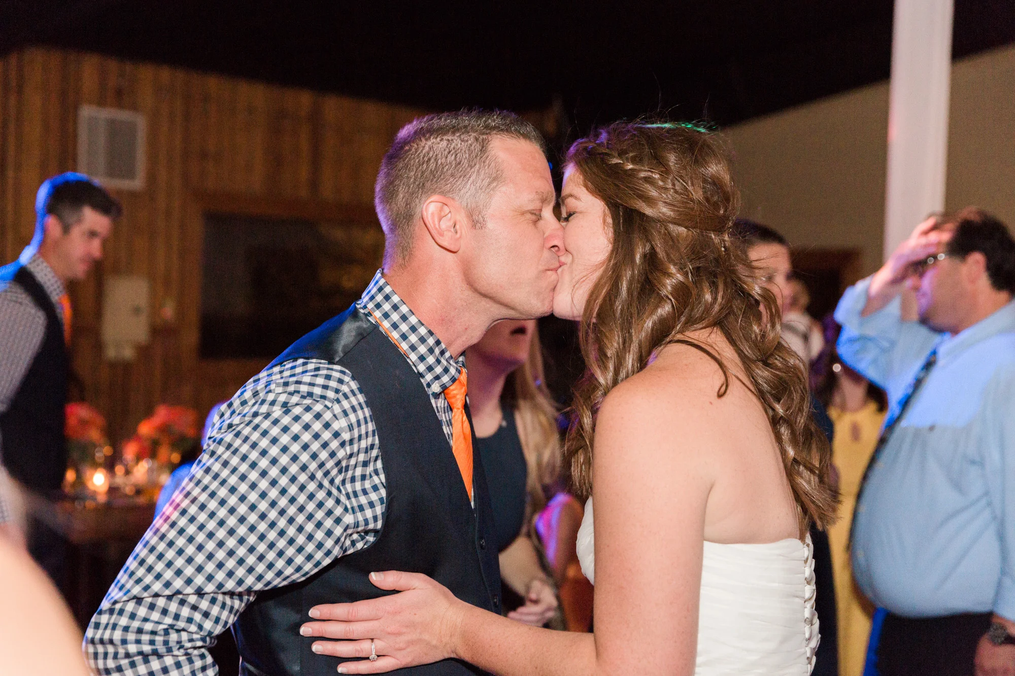 kissing at reception