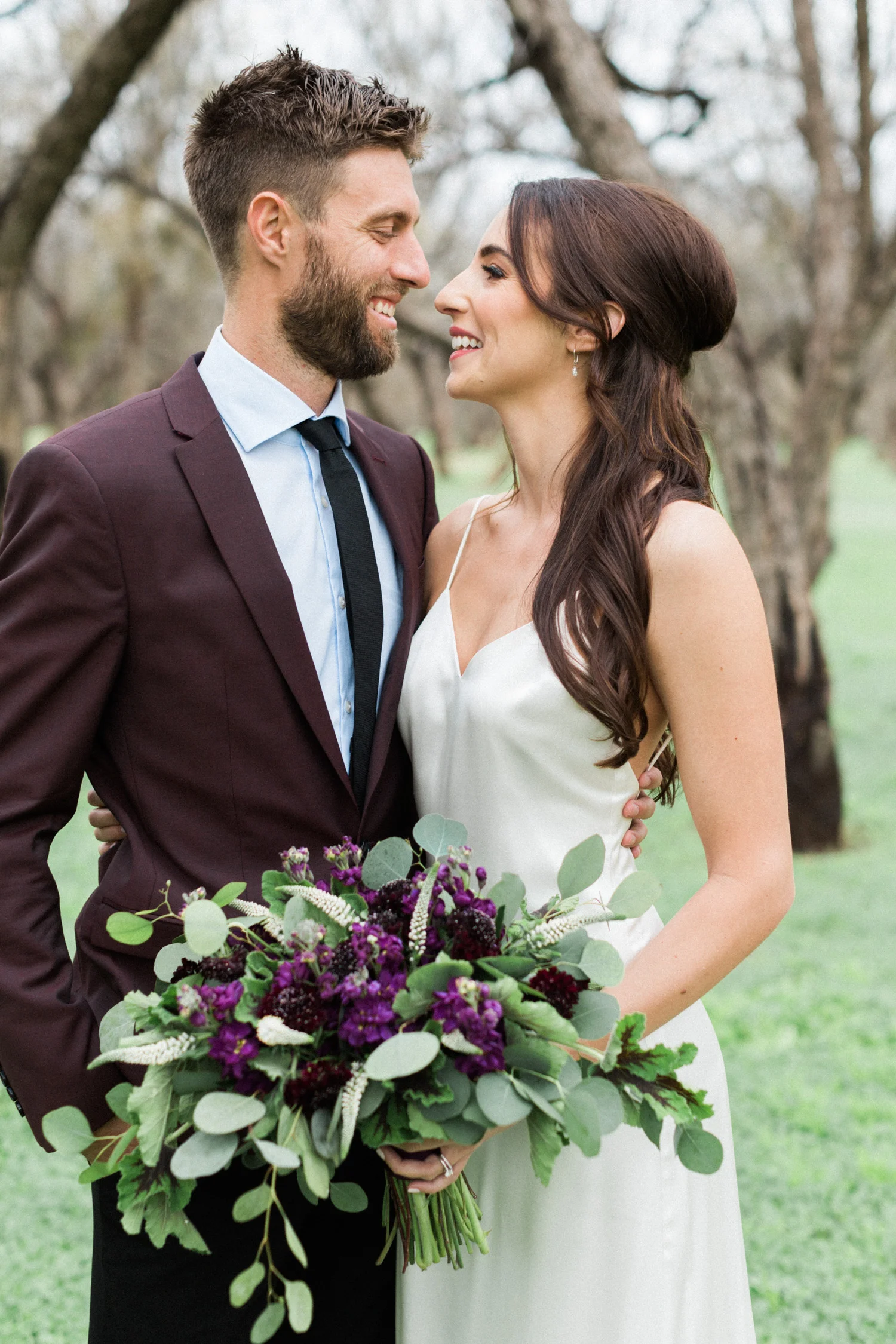 Couple smiling at each other just after their elopement!