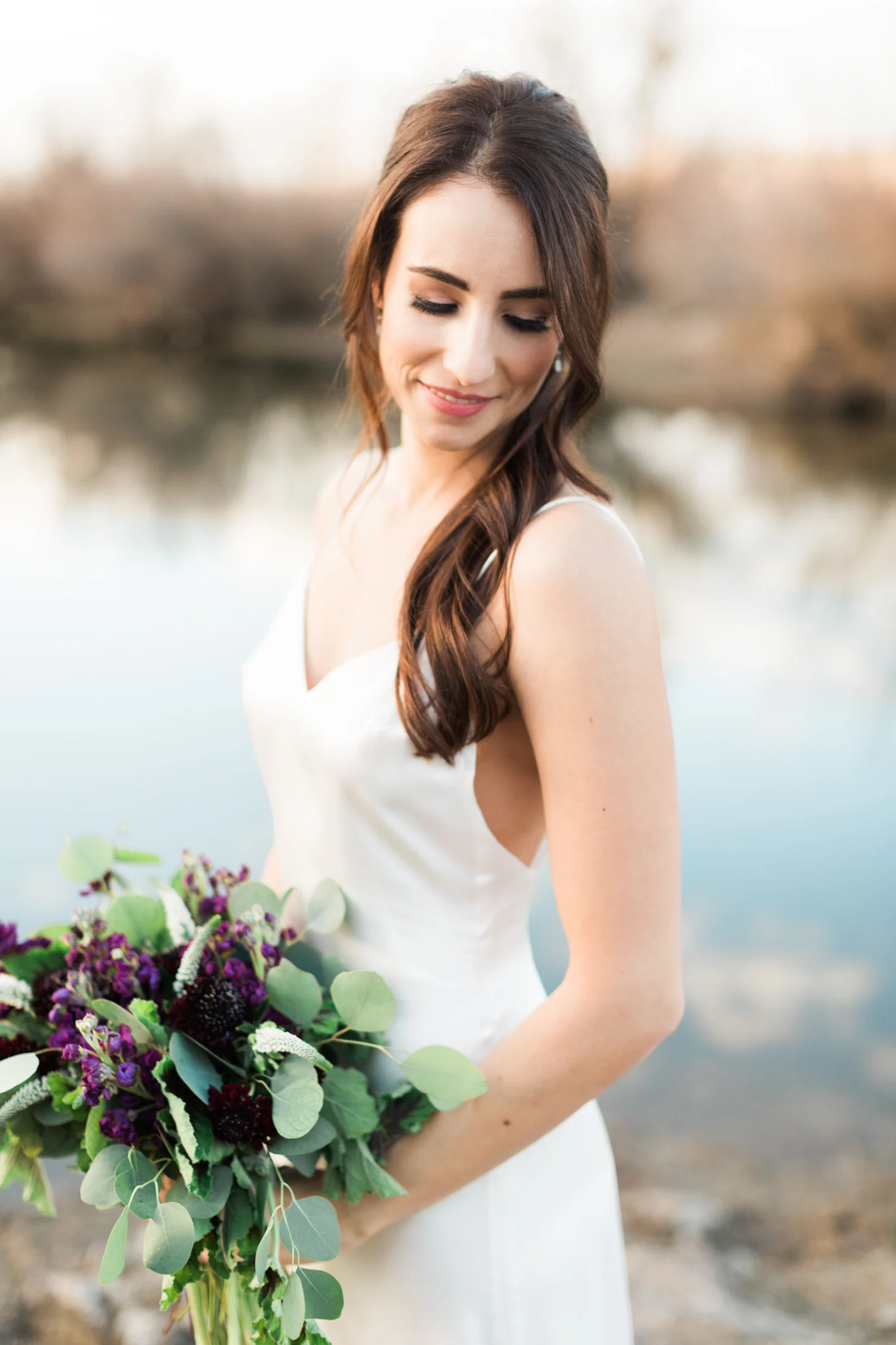 Dreamy bridal portrait of a gorgeous bride on her wedding day.