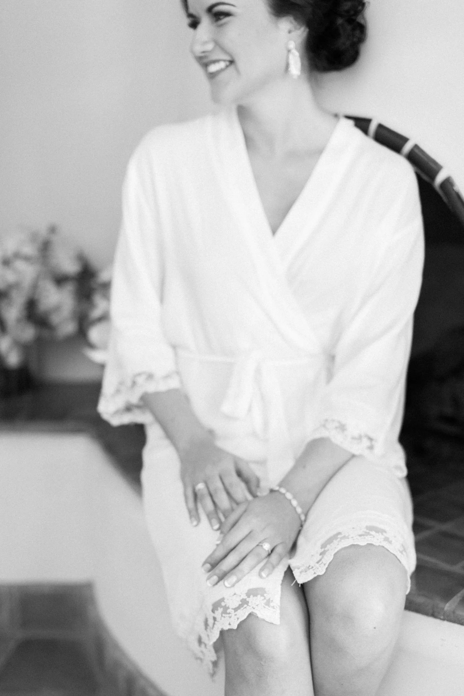 Stunning bride, Alyssa just moments before she put on her Pronovias wedding dress from Gigi Bridal.