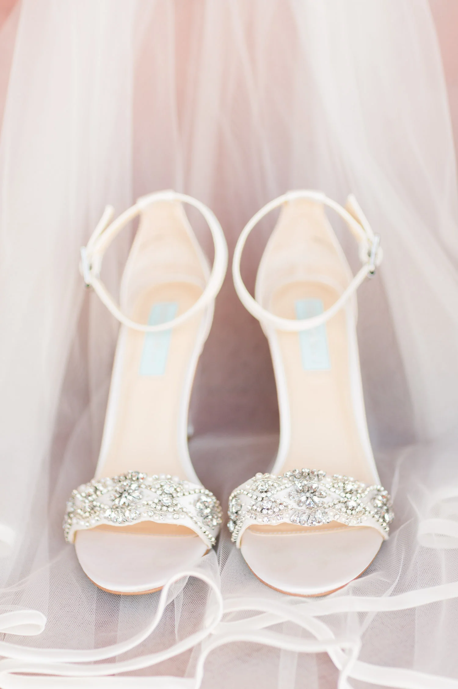 Beautiful Betsey Johnson wedding shoes with wedding veil