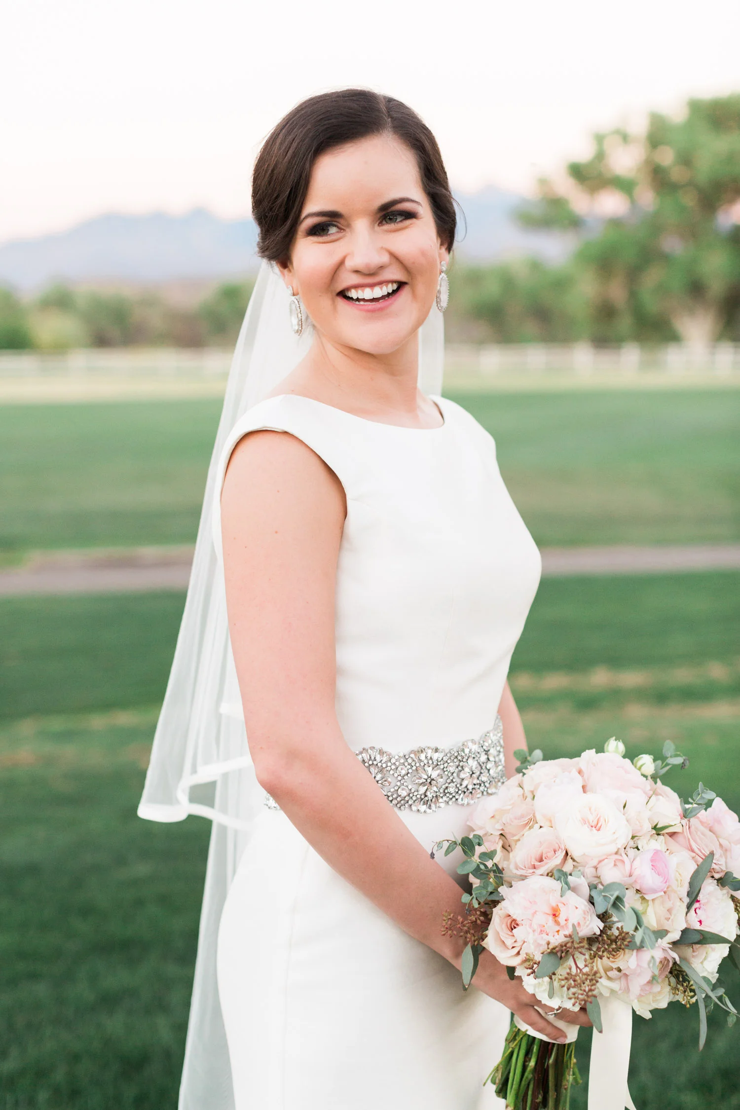 Bride smiling on her wedding day