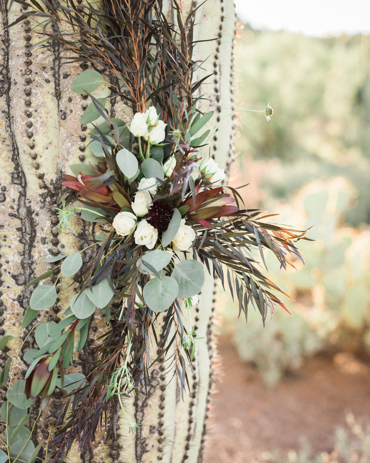 Saguaro cactus floral installation
