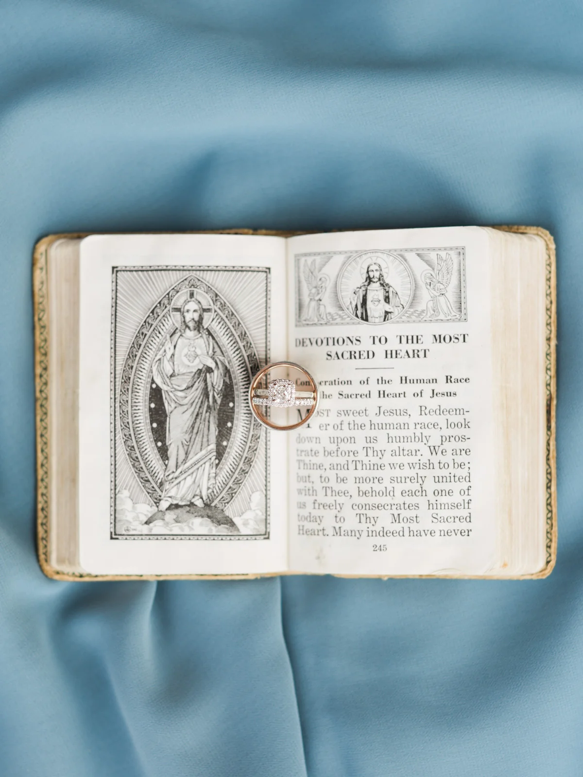 Ring shot on grandmothers bible | Harrison & Jocelyne's gorgeous Temecula wedding at Wiens Family Cellars captured by Betsy & John Photography