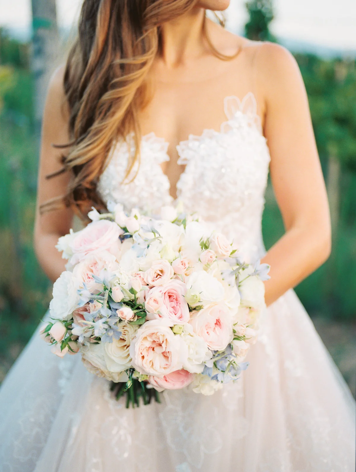 Gorgeous bridal bouquet by Soiree Design & Events | Harrison & Jocelyne's gorgeous Temecula wedding day at Wiens Family Cellars captured by Temecula wedding photographers Betsy & John