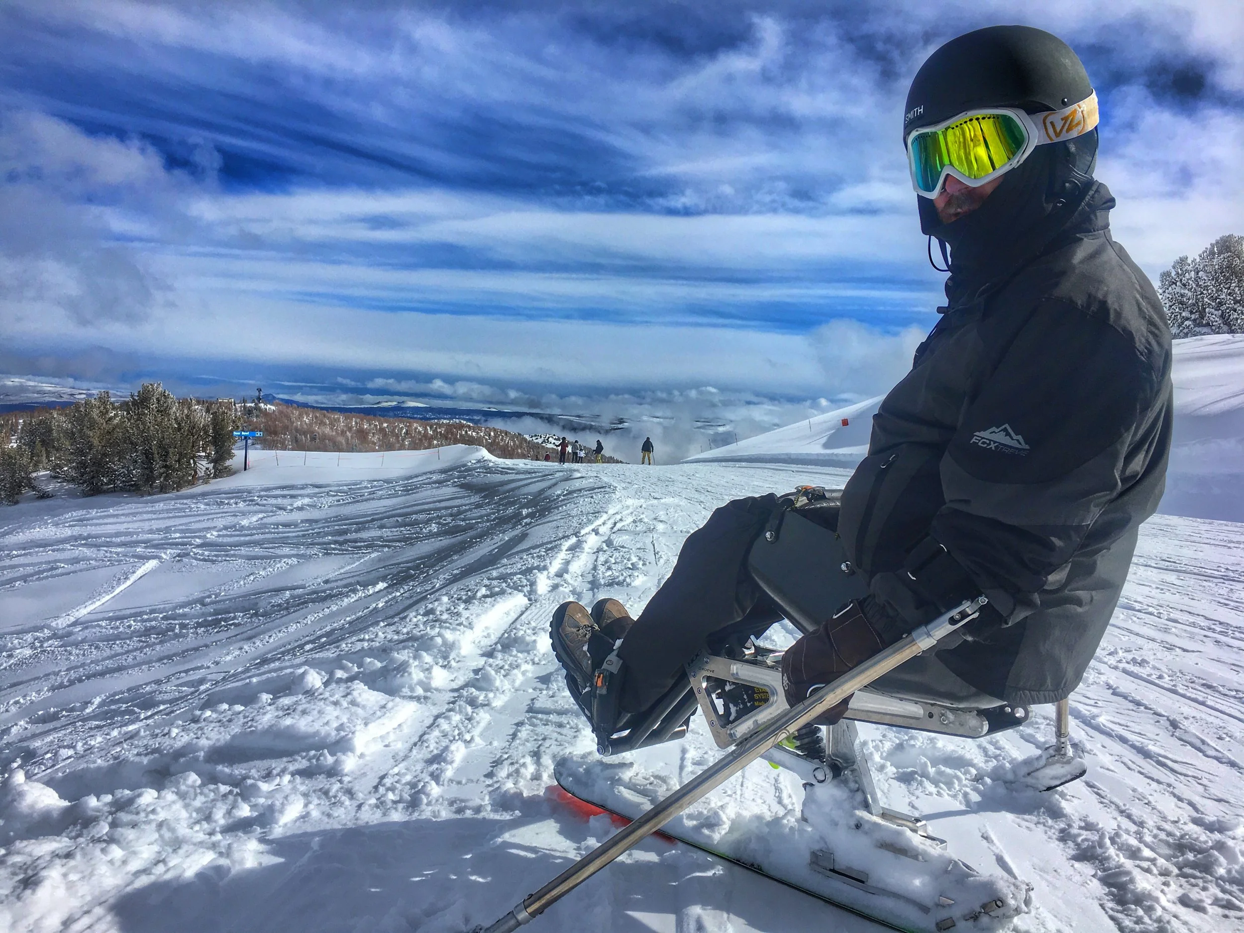 My husband can ride like the wind, but he can't dodge you without falling too if you fall off the lift and linger too long. So move!