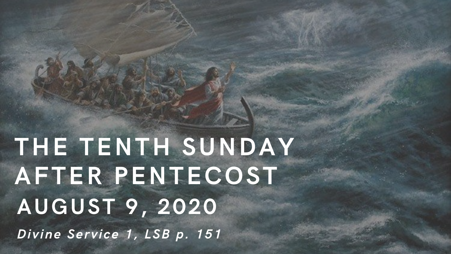August 10, 2020: The Tenth Sunday after Pentecost