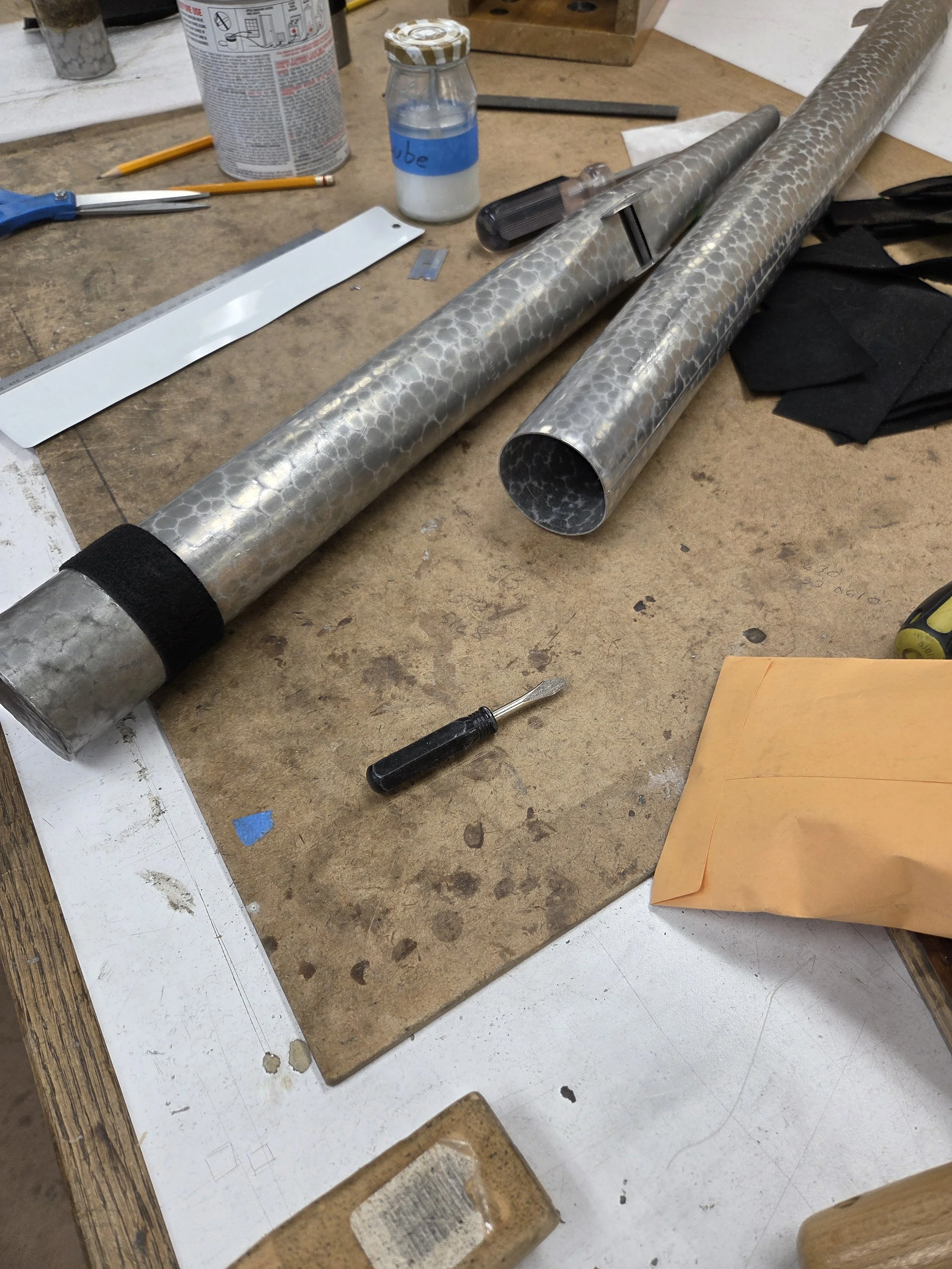 Pipes receiving new felt 