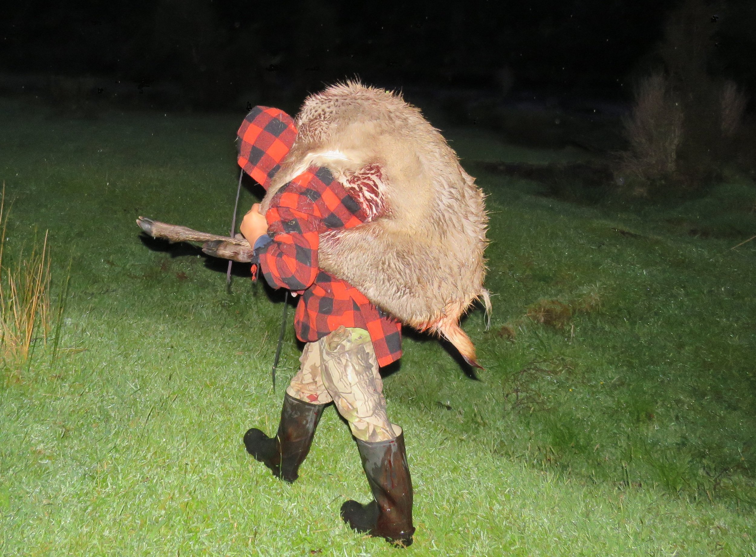 George put in a mammoth effort to help get the deer back to camp.