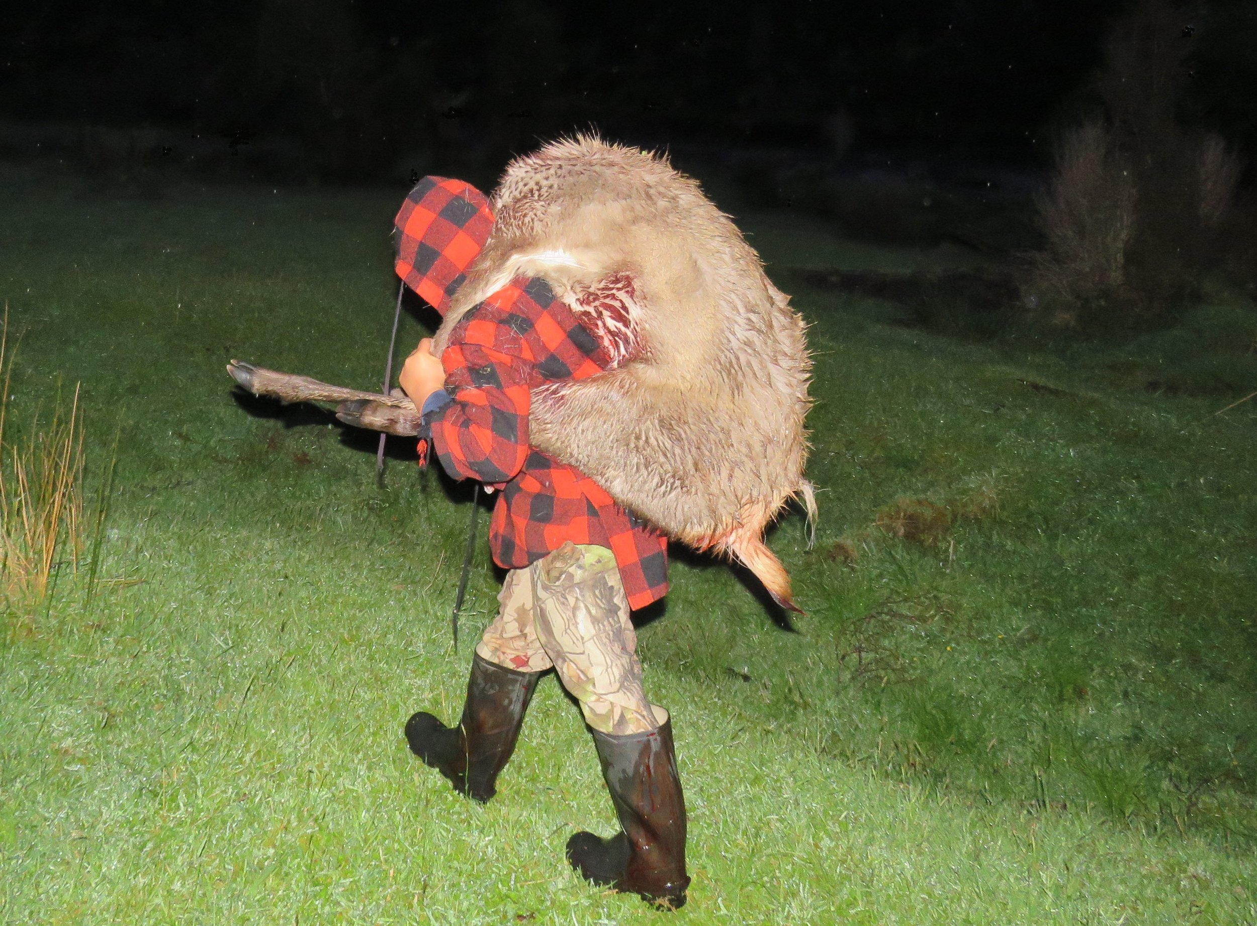  George put in a mammoth effort to help get the deer back to camp.  