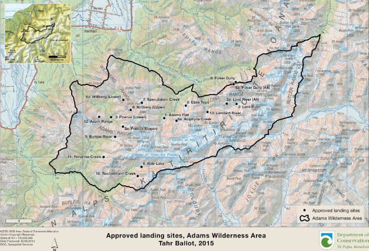 adams landing site map