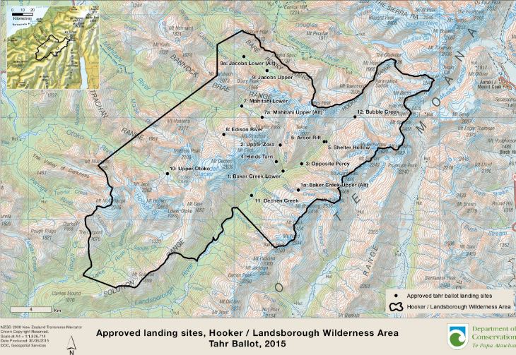 hooker and landsborough landing site map