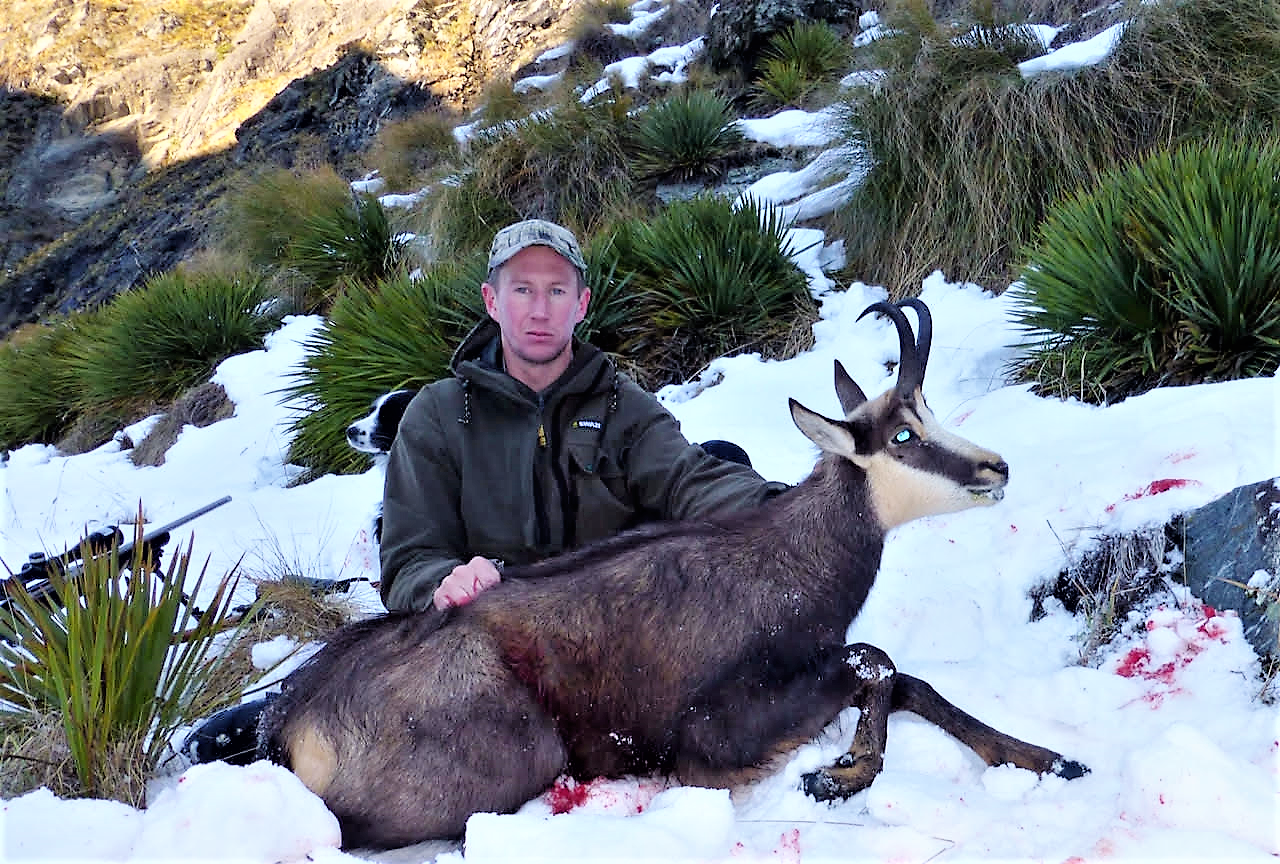 Ewan Black with a good chamois buck