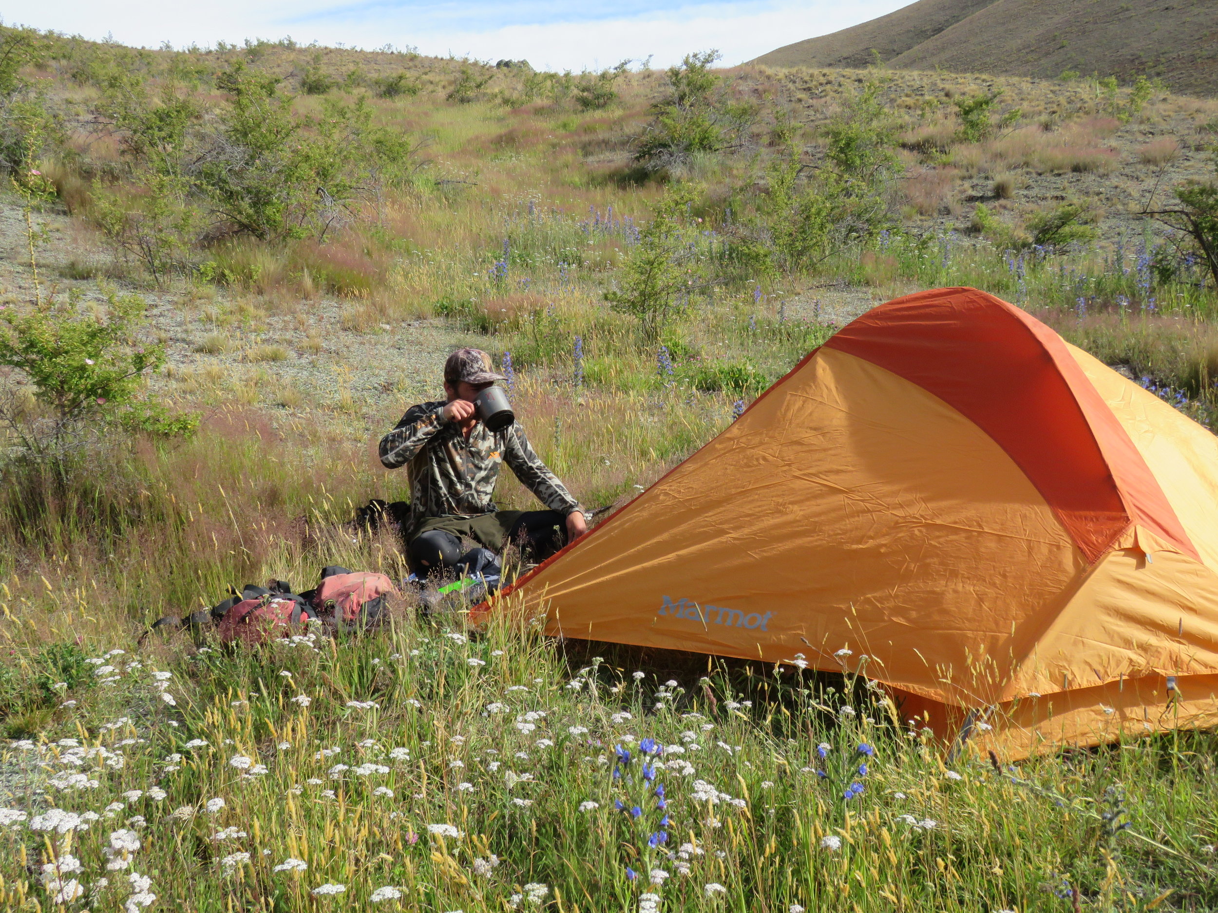 Cam's 10 year old Marmot 2 man tent still going strong.