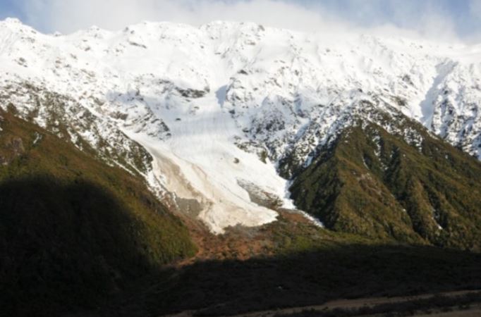  Avalanches can run well below the snowline as this photo from Trev Streat shows. 