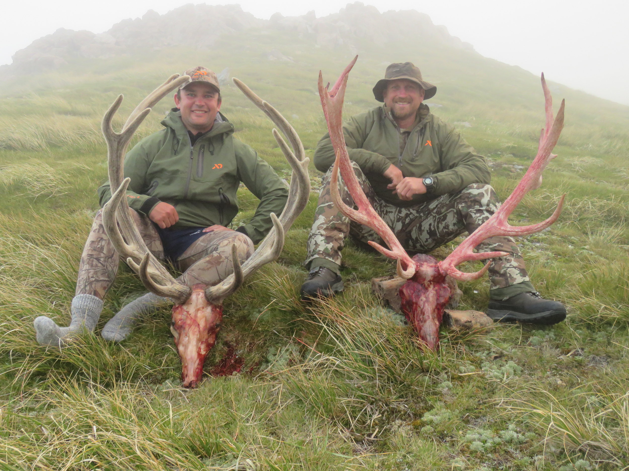  The boys with their two stags just as the fog came rolling back in. 