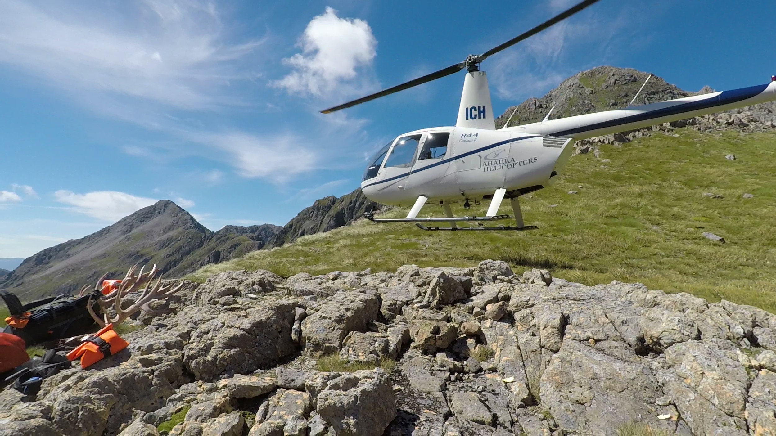 The pilot used a map message from the Garmin InReach to locate our exact pick up point