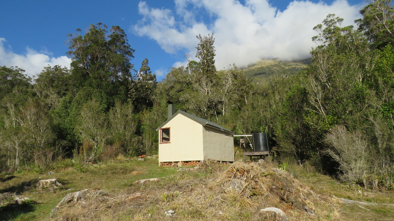A sharp ascent off the Waitaha Valley floor gets you up onto a cut clearing with a helicopter pad and a very tidy and well maintained 6 bunk Moonbeam Hut. It took us around 6 hours to reach this hut from Kiwi Flat and going off reports in the hut book this was a fair warning that we were going to have a hell of a day to come. Some parties had not managed to make the next leg into the upper Waitaha Valley, with many sulking back down to the road end with their tails between their legs. What had we got ourselves in for?