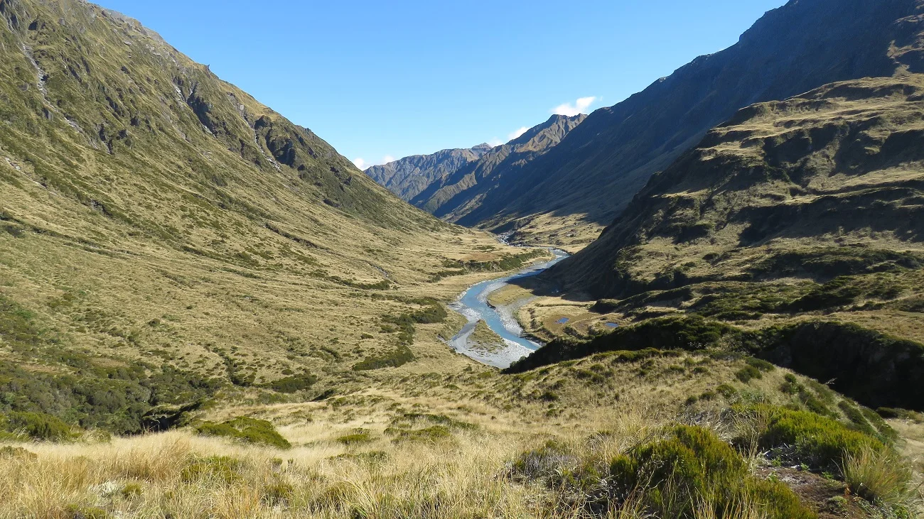 The beauty of the Upper Waitaha Valley is the only thing the place has going for it. We were pleased to put this place behind us on day four and vowed that we would rather crawl barefoot over the mountain tops than go back down that valley. The" “Waitahaha” punished us good and proper.