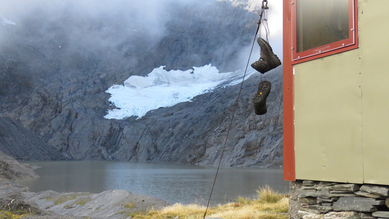 Trying to dry out the Lowa boots at Ivory lake.