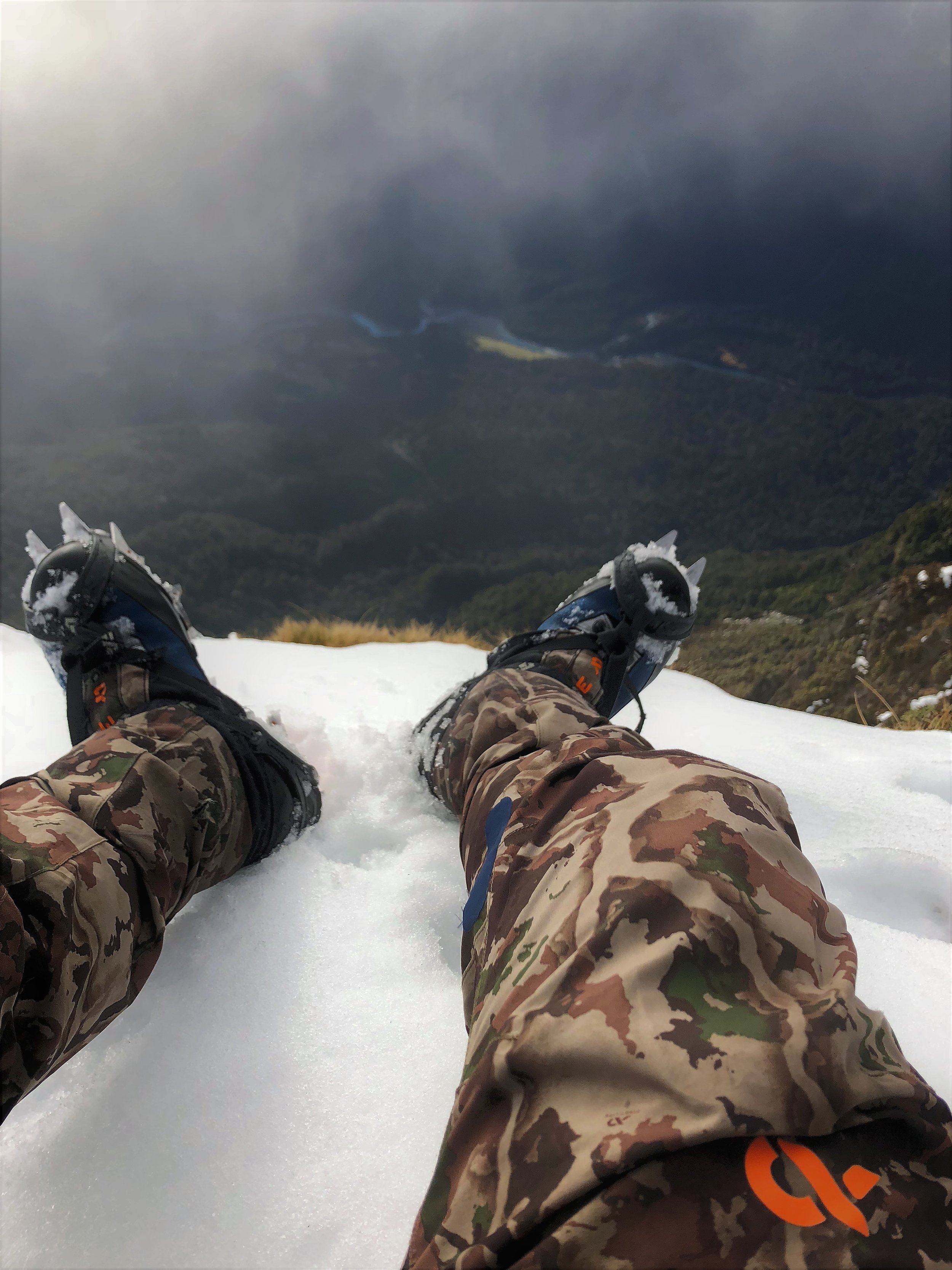 crampons are great in the steep snow