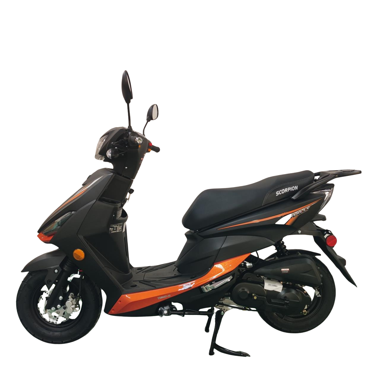 50CC air cooled 4 stroke engines (139QMJ) Net weight 95 kg Max Load 150 kg Seat Height 32 inch Max Speed 50 km/h Brakes Fr- disk/ Rr- drum Tires Size Fr/Rr-120/70/12 Fuel 2.1 L/100 km Ignition CDI Drive CVT/DHRW USB Port / Optional co