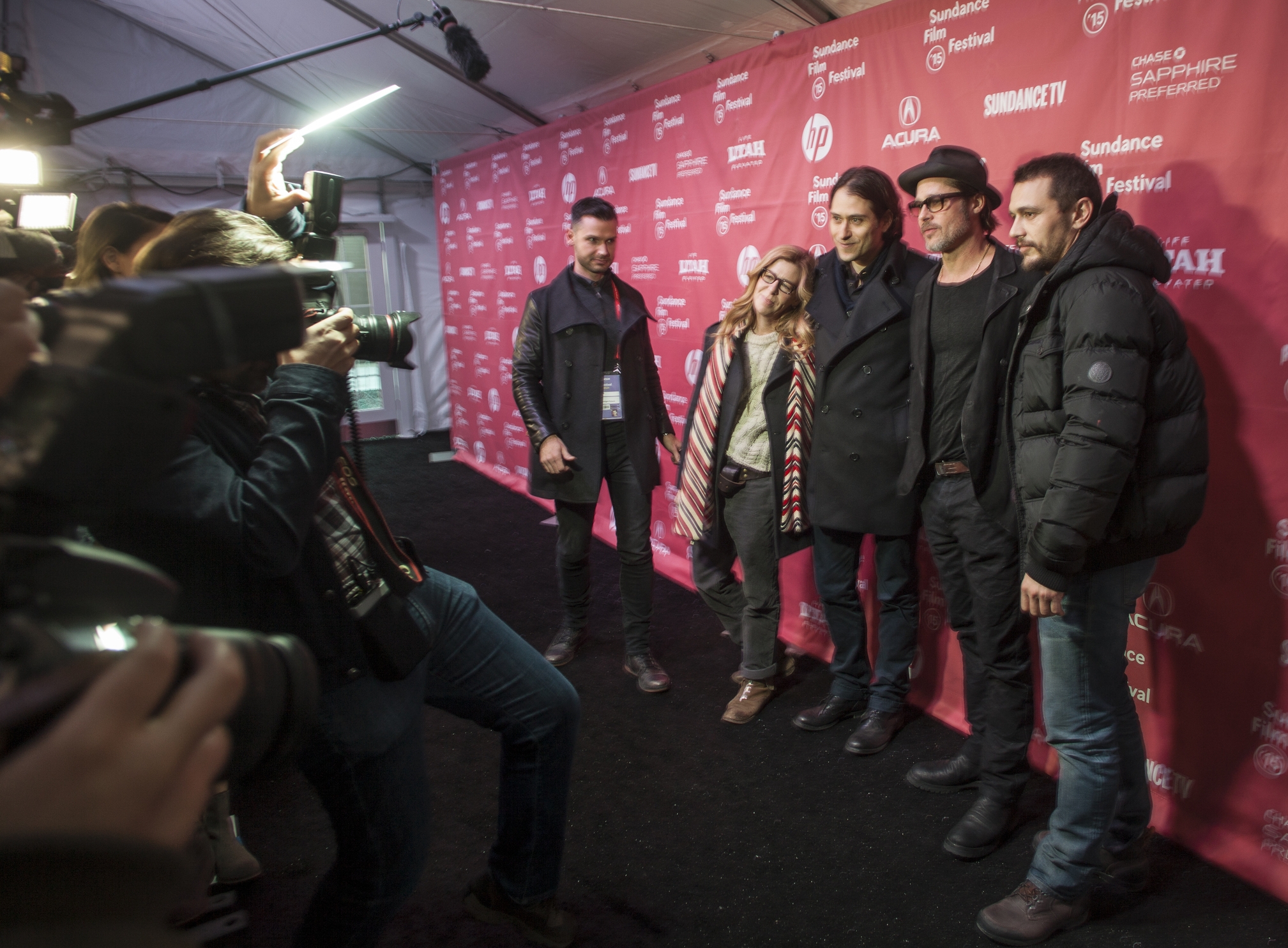 True Story Press line featuring Brad Pitt and James Franco.