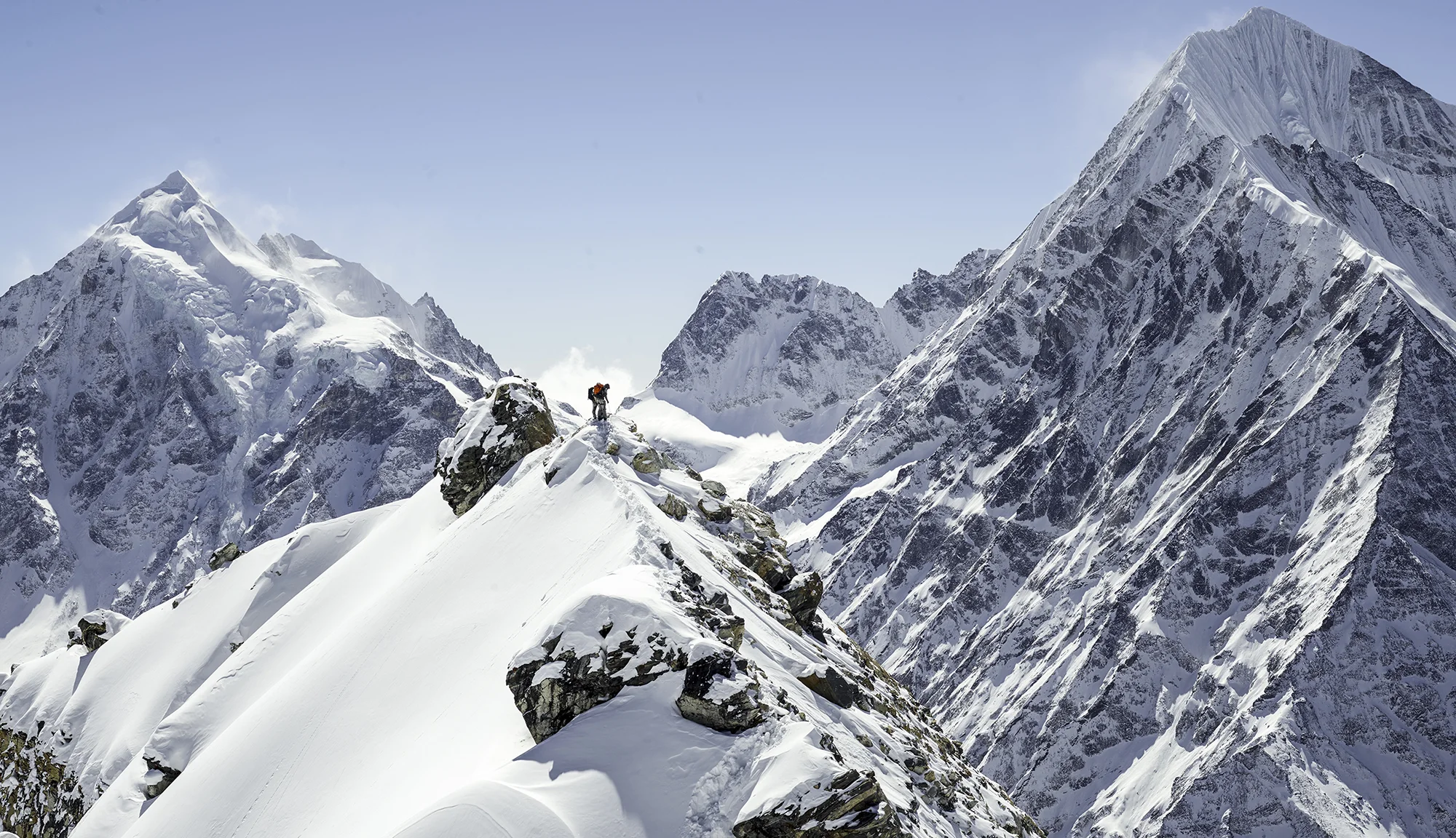 Conrad Anker and Renan Ozturk. Langtang, Nepal. Photography by Tim Kemple.