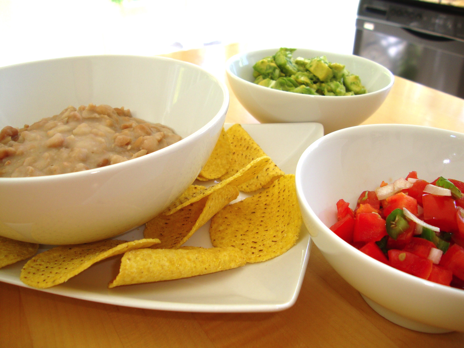 Beans, Guacamole &amp; Salsa Dips