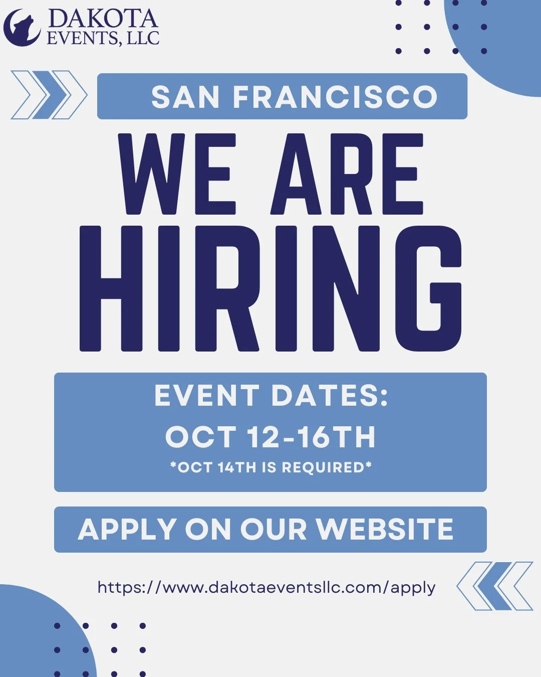 🚨 Calling all San Francisco &amp; Bay Area Ambassadors! 🚨
We&rsquo;re hiring dynamic, dependable, and high-energy staff to join our team for an exciting Tech Conference happening October 12&ndash;16 in San Francisco, CA.
📅 Must be available Tuesda
