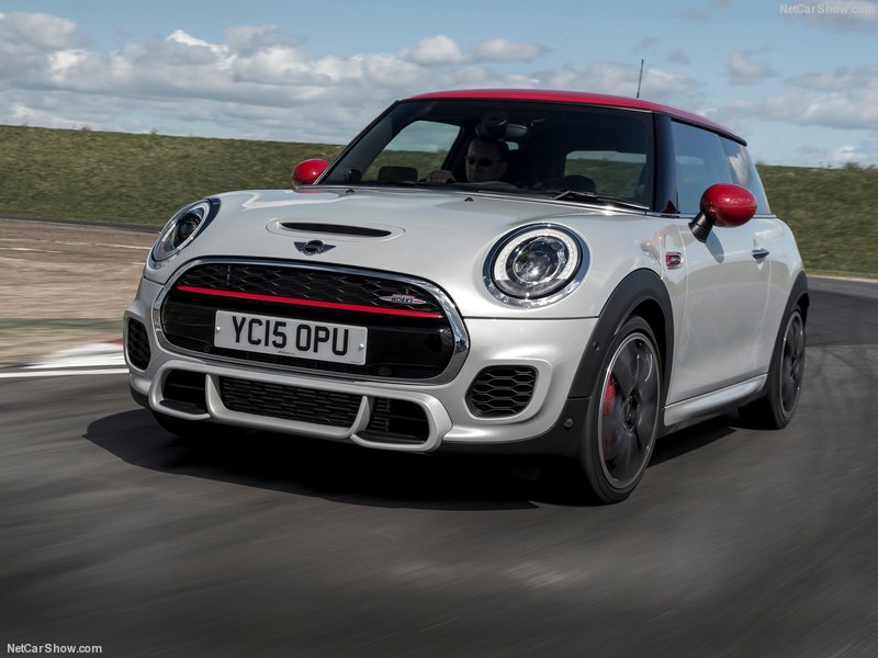 Clockwise from left: standard Mini Cooper, Mini Cooper S, Mini Cooper John Cooper Works (JCW)