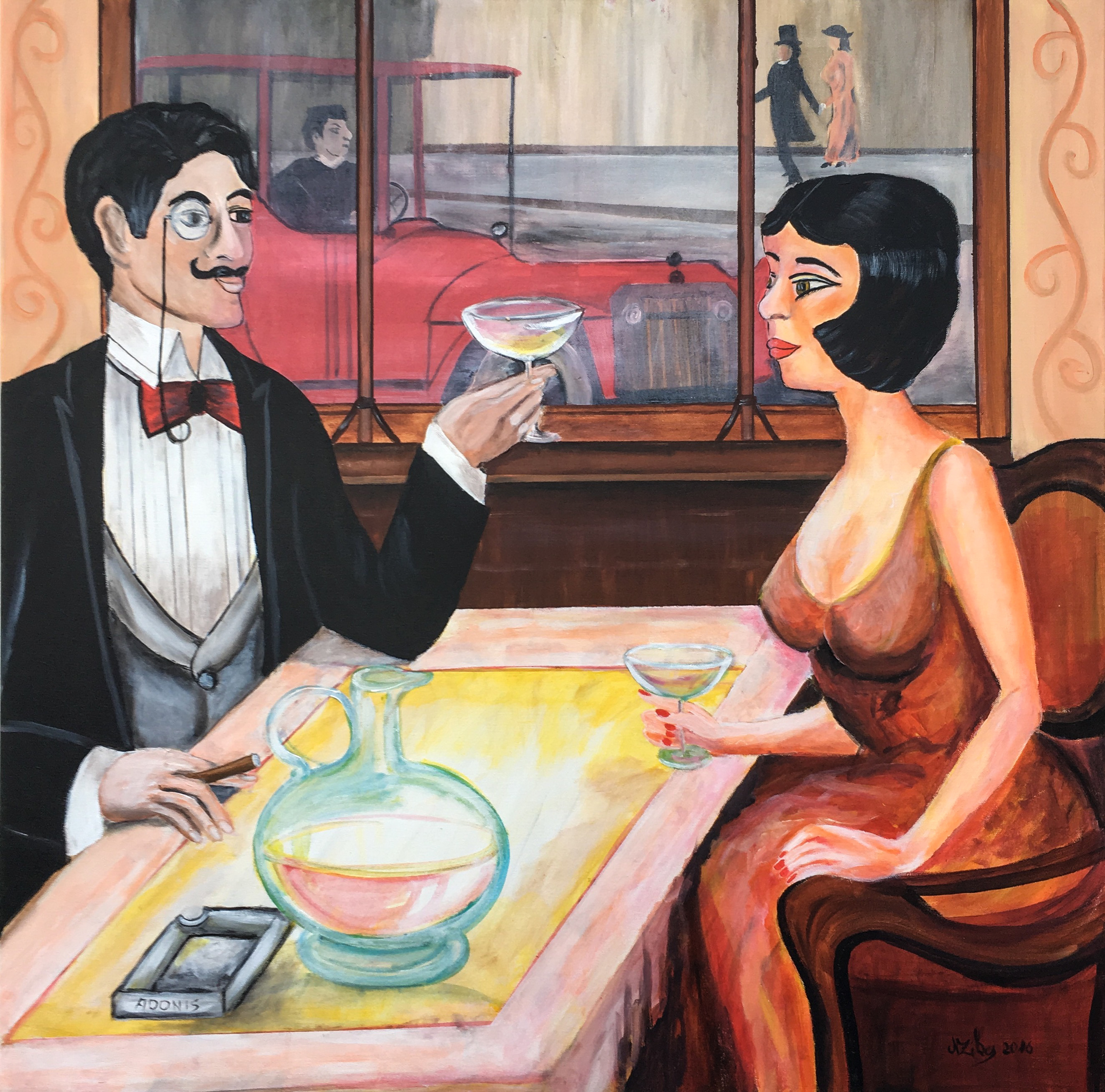 Aus der Serie Belle Epoche 2016, Acryil auf Leinwand, 100 x 100 cm