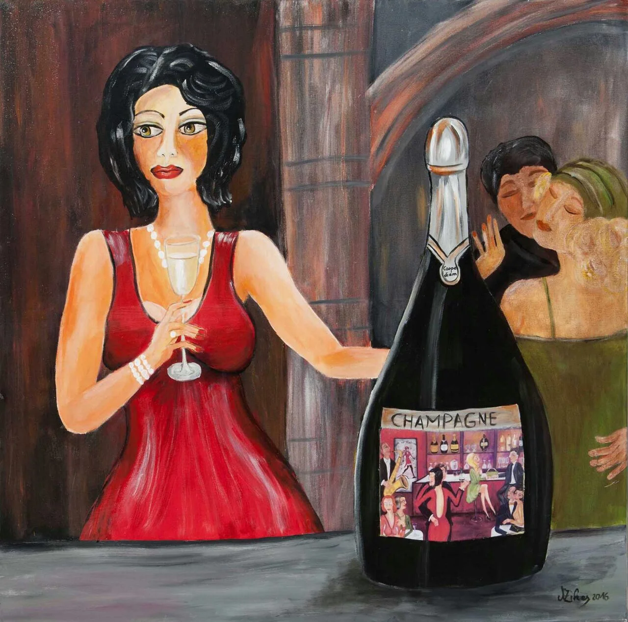   Carpe Diem   2016, Acryil auf Leinwand, 100 x 100 cm 