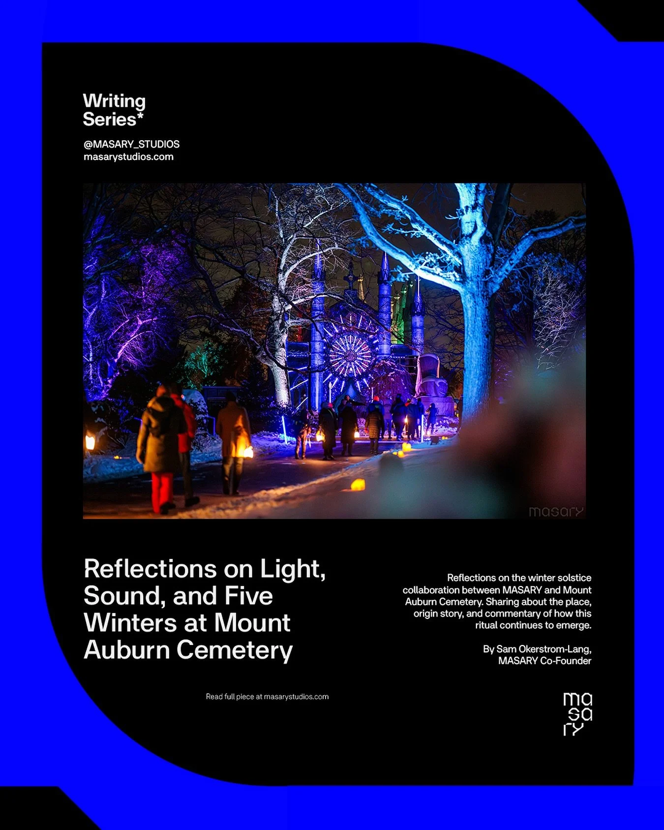 Writings: 𝗥𝗲𝗳𝗹𝗲𝗰𝘁𝗶𝗼𝗻𝘀 𝗼𝗻 𝗟𝗶𝗴𝗵𝘁, 𝗦𝗼𝘂𝗻𝗱, 𝗮𝗻𝗱 𝗙𝗶𝘃𝗲 𝗪𝗶𝗻𝘁𝗲𝗿𝘀 𝗮𝘁 𝗠𝗼𝘂𝗻𝘁 𝗔𝘂𝗯𝘂𝗿𝗻 𝗖𝗲𝗺𝗲𝘁𝗲𝗿𝘆

Reflections on the winter solstice collaboration between MASARY and Mount Auburn Cemetery. Sharing about the p