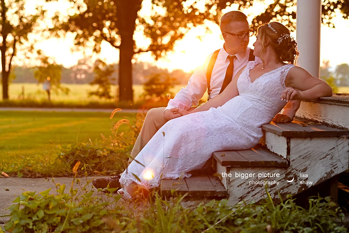 sunset wedding photo