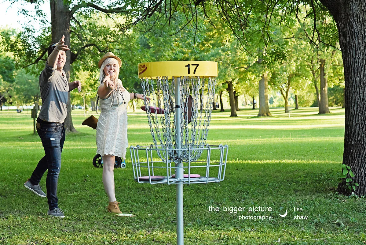 Disc golf engagement photos The Bigger Picture Photography