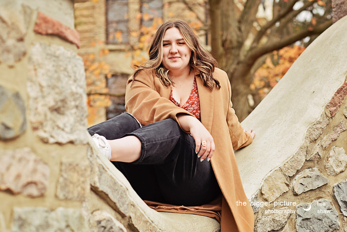 west michigan female senior portraits outside fall