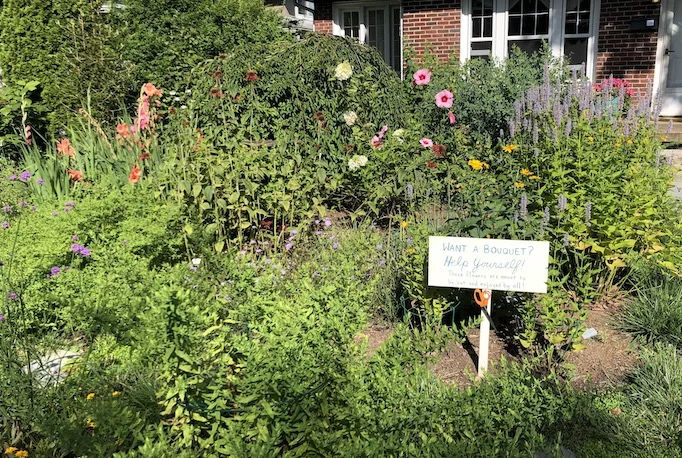 Garden in Asheville, NC that invites neighbors to cut bouquets to take home. Inspired by Little Free Libraries.